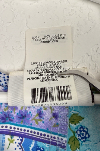 Vintage Speechless Y2K Blue Midi Dress Purple Flowers Patchwork Youth Size 6X - Picture 5 of 9