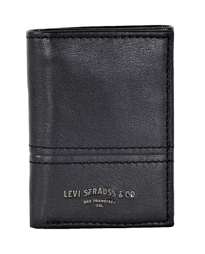 Levi's Black Leather Chain Wallet – Snap Closure – Heavy Chain