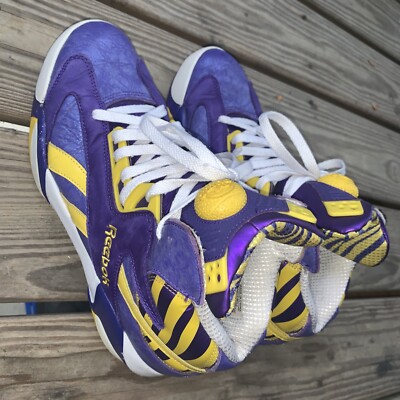 Reebok Shaq Attaq LSU Tigers M40343 Purple Yellow White Mens 