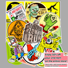 50pcs Waterproof Stickers Zombie Skull Luggage Phone Laptop Car Water Bottle