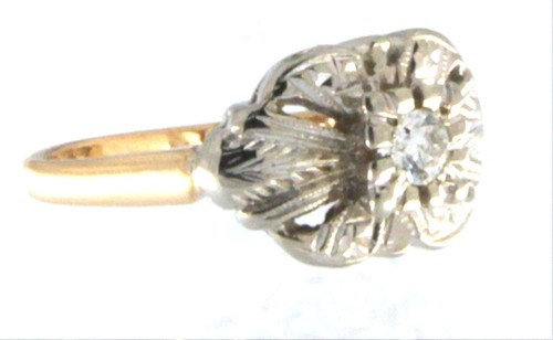 Anello elegante in oro fine con diamanti 0,20 ct 14 kt misura 5,5 - Foto 8 di 9