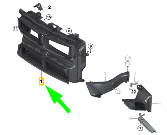 BMW X1 F48 Air Duct With Flap Control M 8077605 51748077605 NEW 