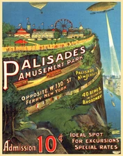 POSTER PALISADES AMUSEMENT PARK NEW JERSEY USA TRAVEL VINTAGE REPRO FREE S/H