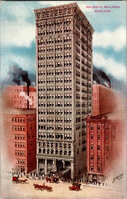 KAPPYS ANTIQUE POST CARDS THE MAJESTIC BUILDING CHICAGO ILL (357)