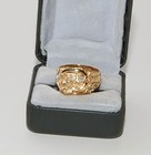 Men’s Gold, Diamond Fashion Ring with Three Round Cut Diamonds — photo 5