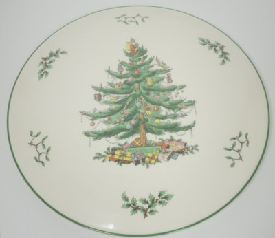 Spode Christmas Tree Cake Plate S3324-W 71 In Original Box 11 1/4''