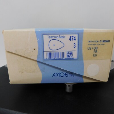 New In Box Amoena Mastectomy Breast Form Teardrop Basic 474  3 015500003 #(B)
