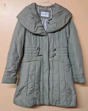 Dutch Elements Coat Grey Long Padded Pockets Drawstring Size 10