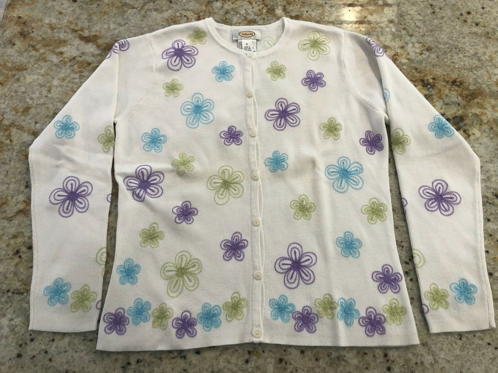 Talbots Size Small White Button Down Long Sleeve … - image 1