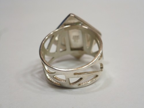(B6) Jay King Amber & Sterling Silver Ring - New size 8 - Picture 5 of 7