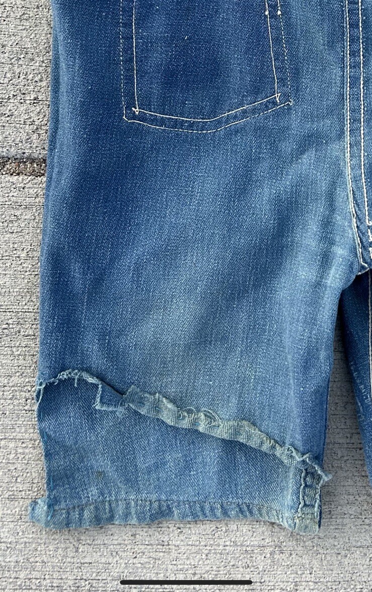 Antique 1910s 1920s STIFEL Indigo Denim Playsuit Over… Gem