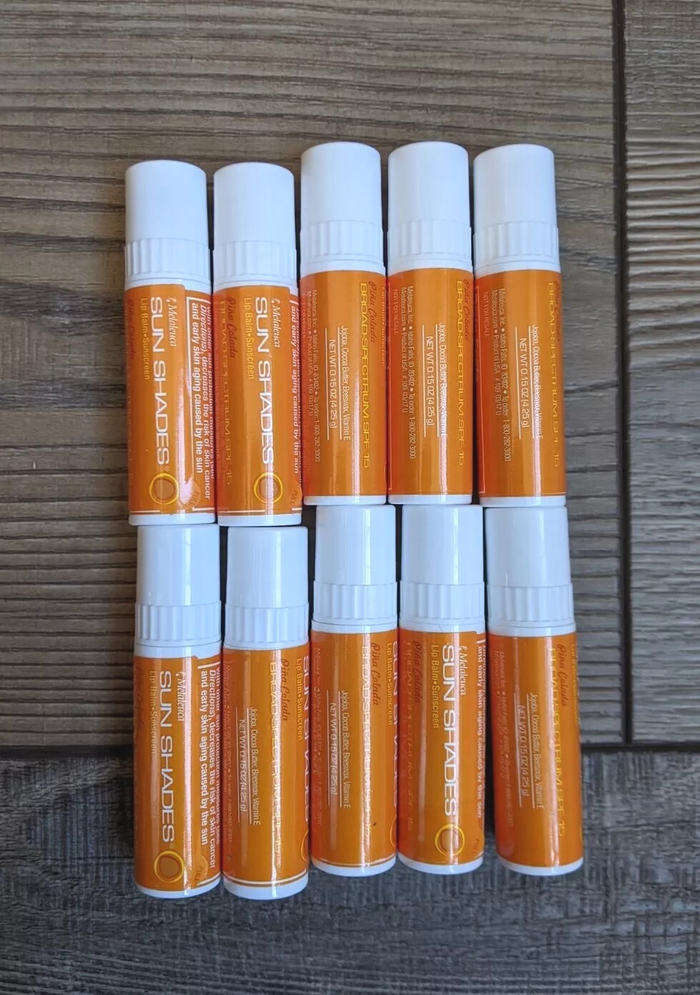 NewMelaleuca Sun Shades Lip BalmSunscreen SPF 15 Pina Colada Set of