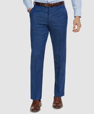  190 Michael Kors Men's Blue Wool Modern-Fit Stretch Dress Pants Size 34W 30L