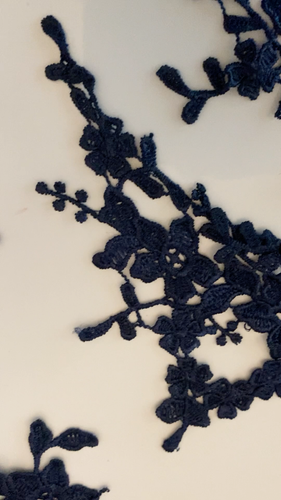 Bundle 12pcs navy sew on lace applique embroidered floral lace motif patch - Video 1 of 1