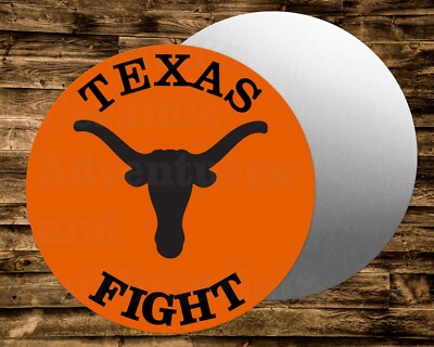 Metal  Round Sign LONGHORNS TEXAS FIGHT  Wreaths Crafts & miniatures Project