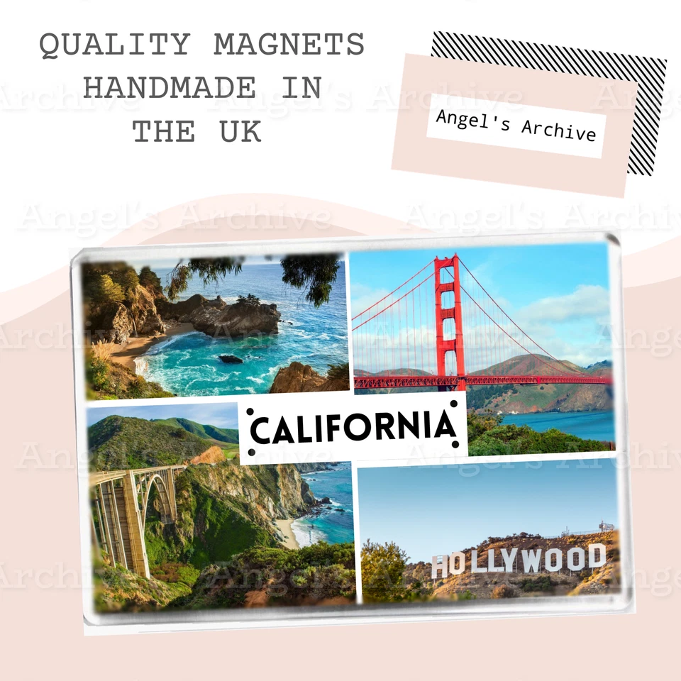 CALIFORNIA ✳ USA STATE ✳ SOUVENIR TOURIST HOLIDAY ✳ LARGE FRIDGE MAGNET ✳ GIFT