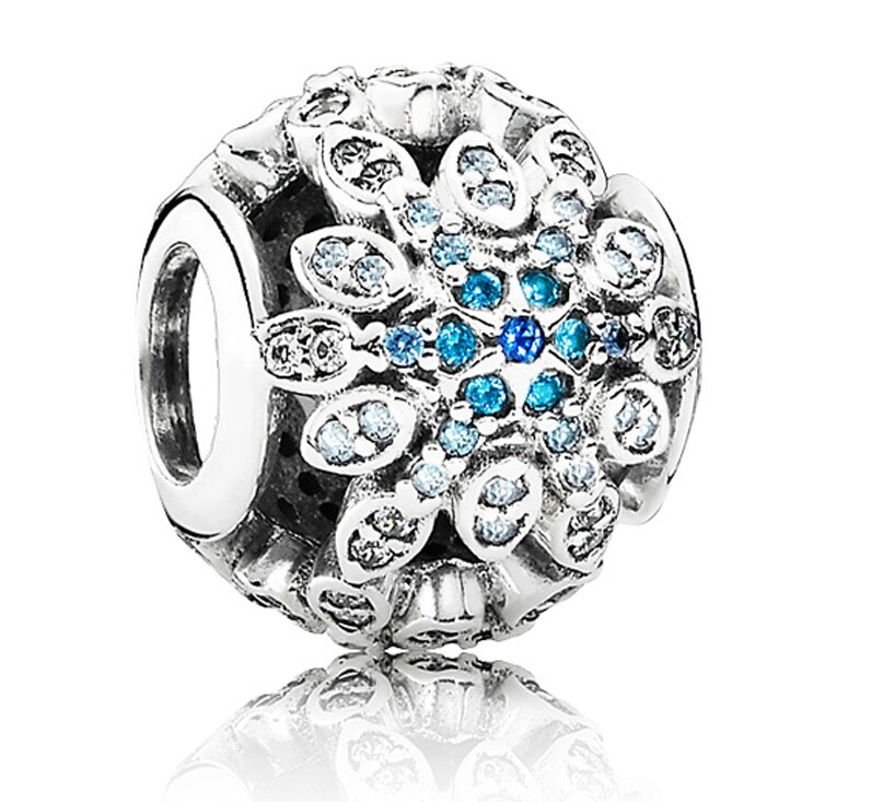 ペイントビーズ Authentic PANDORA Crystalized Snowflake Charm Bead