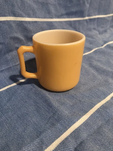 Fire King Ware Yellow Coffee Cup Mug D Handle Vintage Made in USA Hazel Atlas