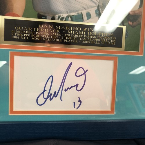 Dan Marino - SIGNIERTE Karteikarte GERAHMT mit 8x10 & Platte - JSA COA - Doppelpassepartout - Bild 2 von 4