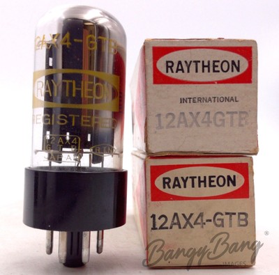2 Raytheon 12AX4GTB Half-Wave Rectifier Damping Diode TV Valve- BangyBang Tubes