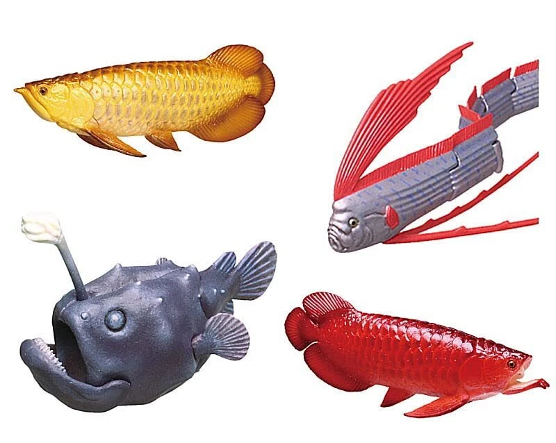 World Fishing War Monster Fish Different Colors All 4 Pcs Set Capsule Toys