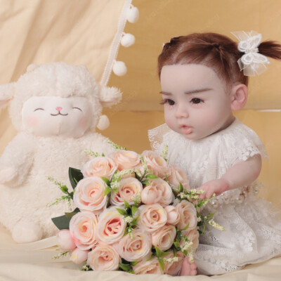 18.5'' Full Silicone Reborn Baby Doll  Soft Silicone Newborn Doll for infant Gift