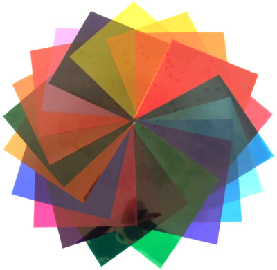 20 Farbfolien PAR 56 22,5 x 22,5 cm Farbfilter Colour Films PAR56 Color Mix Set
