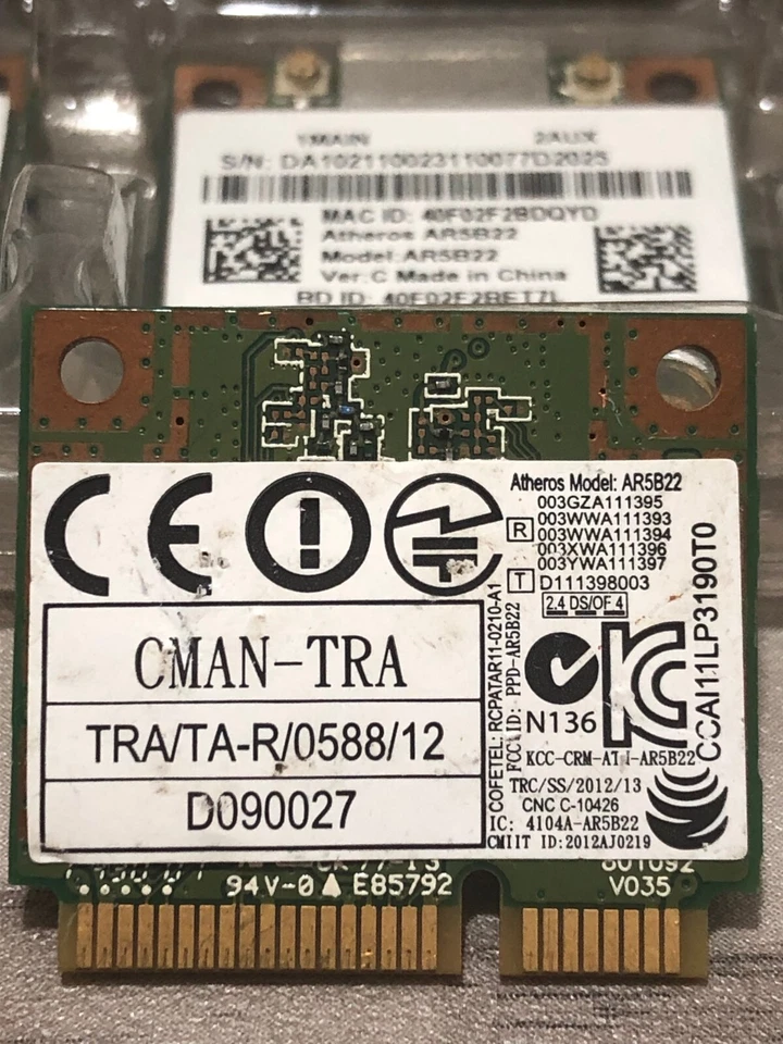 Carte WiFi PCI-E 300 Mbps + Bluetooth 4.0 AR5B22 - Photo 3/4