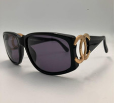 CHANEL COCO Logos 02461 94305 Sunglasses Black Gold Excellnet