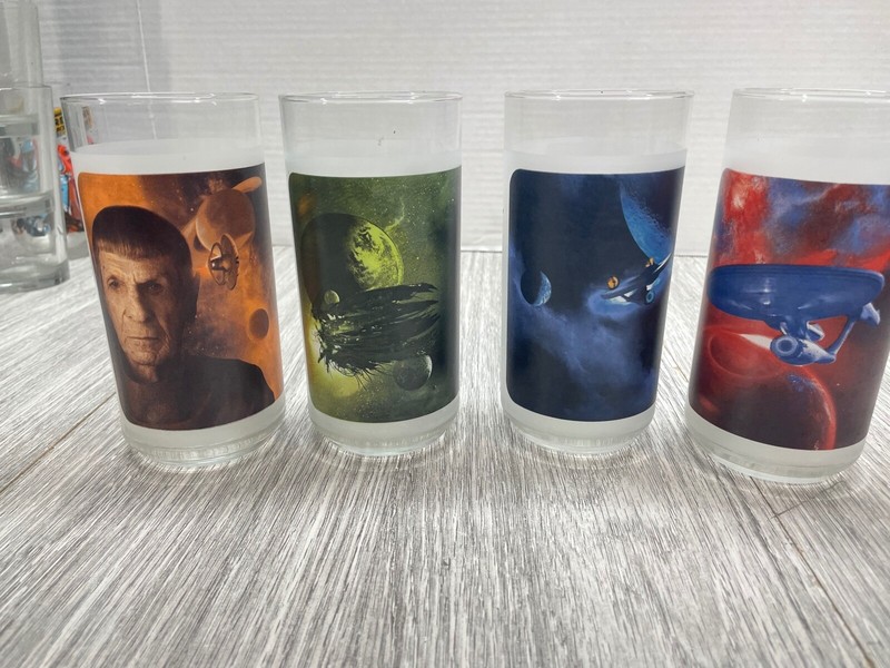 2008 STAR TREK MOVIE Set of 4 Collectible Drinking Glasses Burger King