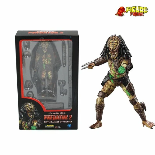 Hiya Toys Predator 2 Battle Damage City Hunter 4.5" Action Figure (1:18 Scale)