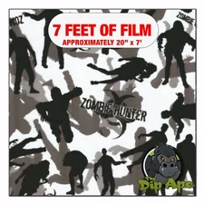 Hydrographic film Zombie Hunter Walking Dead Bio 7' x 20" hydro dip dipping