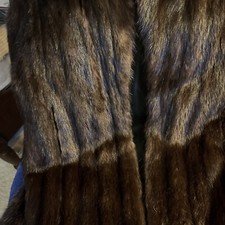 Real Dark Mahogany Mink Fur Coat Stroller Size M
