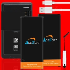Upgraded 2x 5280mAh AceSoft Battery Charger Cable for Samsung Galaxy Alpha G850M