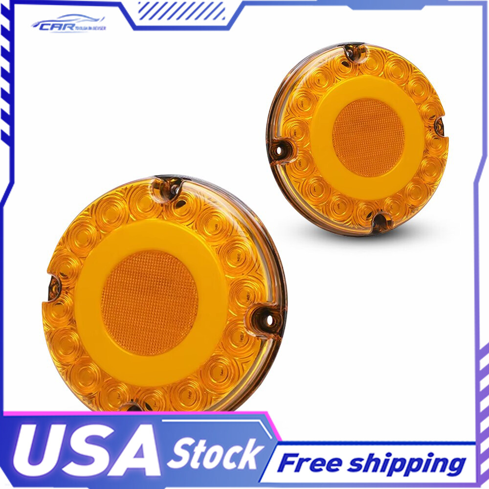 7-inch 2X Amber LED Trailer Truck Bus Turn Signal Tail Brake Light