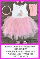 NWOT INFANT GIRLS BOUTIQUE EASTER BUNNY TUTU DRESS - SZ. 12/18 MOS. 
