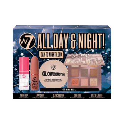 w7 all day& night gift set, day to night look