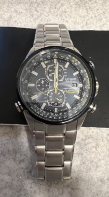 Citizen Silver World Chronograph Eco-Drive Men's Blue Angels Dial Watch CTZ-5001