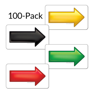 StoreSMART - Arrow Magnets Variety 100-Pack - 2'' x 3.5'' - ARROW2X3-VP-100