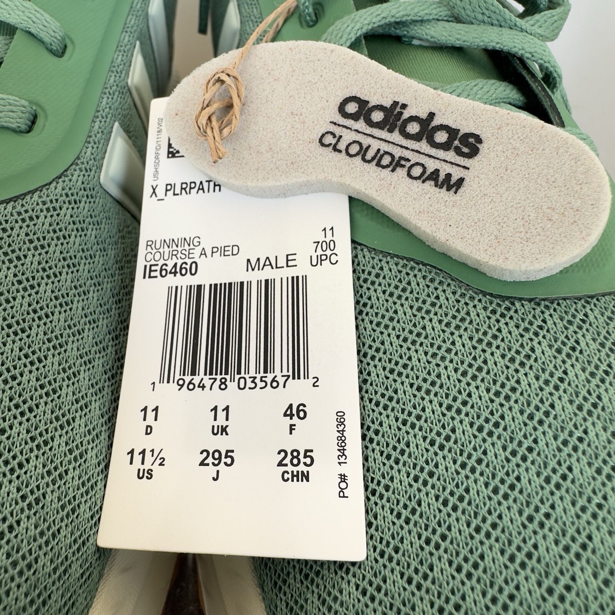 Adidas X_PLR Path Mens Sneaker 11.5 Green Running Cloudfoam