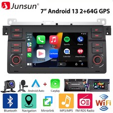 F�r BMW E46 3er 318 320 325 M3 Carplay Autoradio Android 14 GPS Navi RDS MIK Kam