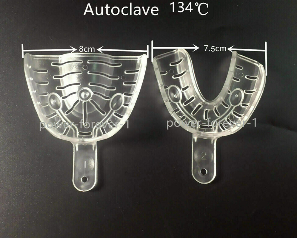 Dental Alginate Impression Tray Inlay Clear Autoclave 134℃ Large Trays