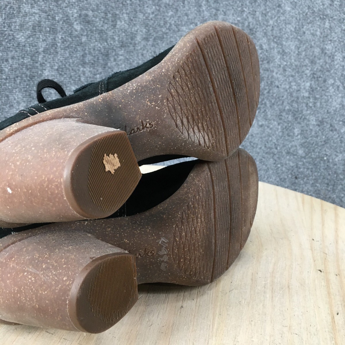 Clarks / シューズ/US7.5/BLK/21621 Clarks Boots Womens 7.5 Wide Ankle Booties Heels 21621 Black Suede