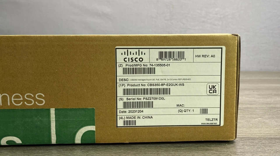 Cisco Refresh CBS350-8P-E-2G 8 Port  PoE+ Smart Eligible Switch-Fast Shipping - Image 2 of 3