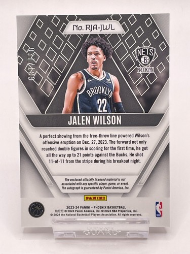 2023-24 Panini Phoenix Jalen Wilson RC Auto /199 Patch Relic Silver - Picture 2 of 2