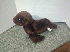 Aurora Destination Nation 10 Brown Seal Plush Stuffed Animal Realistic
