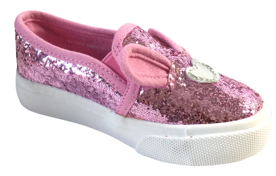 Capelli Toddler Girl Slip On Pink Glitter Bunny Ears Shoe Size 6 Sneaker Easter - Image 2 of 4