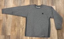 Vintage Adidas Sweatshirt Mens Medium Gray Fleece Crewneck Pullover USA Logo 90s