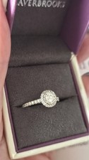 Beaverbrooks 9ct White Gold Diamond Halo Ring