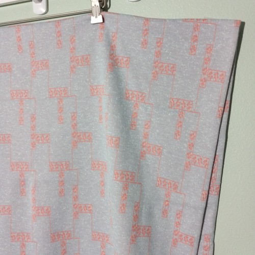 Vintage doppelt gestrickt Polyester Stoff 2,25 Yard x 60" Retro geometrisch 80er blau - Bild 2 von 8
